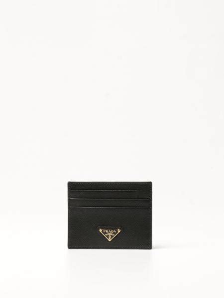 prada brown wallet|prada credit card holder.